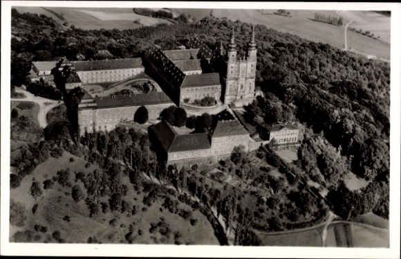 Postcard Bad Staffelstein am Main Upper Franconia, Banz Castle, aerial photograph