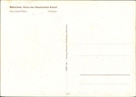 Artist PC Bühler, Hans Adolf, homecoming, HDK No. 136