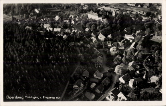 Postcard Elgersburg in Thuringia, aerial photograph