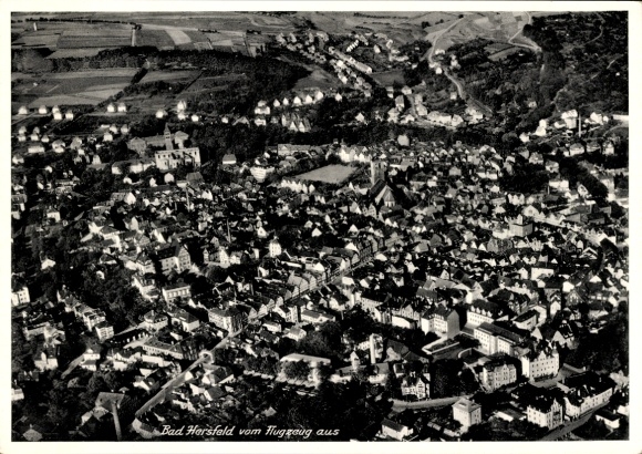 Postcard Bad Hersfeld Hessen, aerial photograph