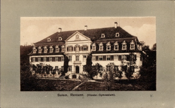 Passepartout Postcard Salem in the Bodenseekreis Baden, Rentamt, Kloster-Gymnasium