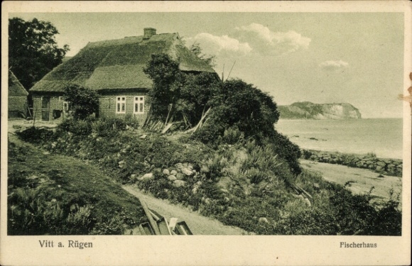 Postcard Vitt Putgarten on Rügen, fisherman's house
