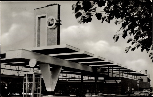 Postcard Almelo Overijssel Niederlande, Station