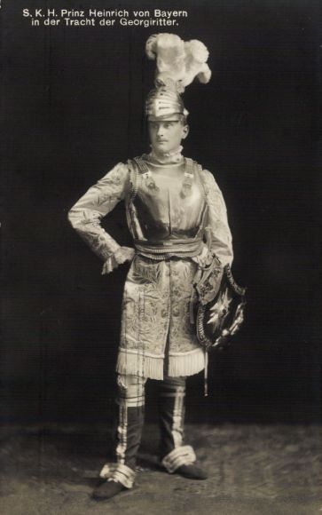 Postcard Prince Henry of Bavaria in the costume of the George Knights