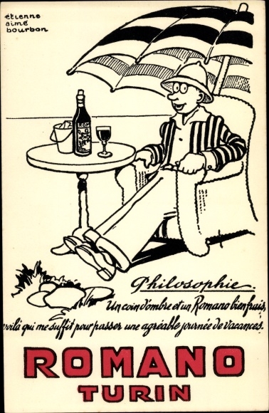 Artist PC Etienne aime Bourbon, Romano Turin, man in an armchair