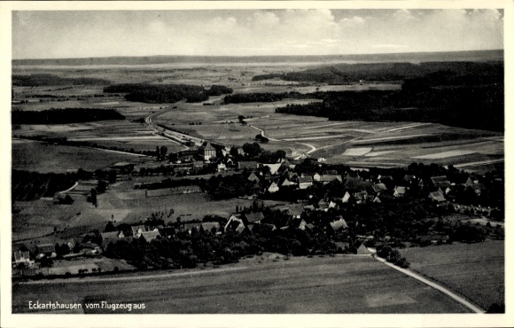 Postcard Eckartshausen Ilshofen in Württemberg, aerial photograph