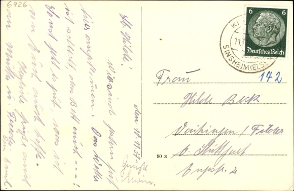 PC Kirchardt in Baden, general view, inn at the golden deer, town hall