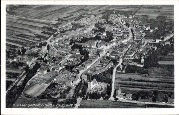 Postcard Großengottern in Thuringia, aerial photograph