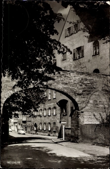Postcard Weilheim Upper Bavaria, old city wall