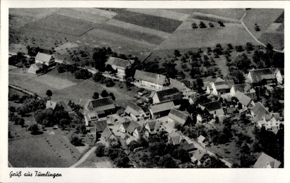 Postcard Tumlingen Waldachtal in the Black Forest, aerial photograph