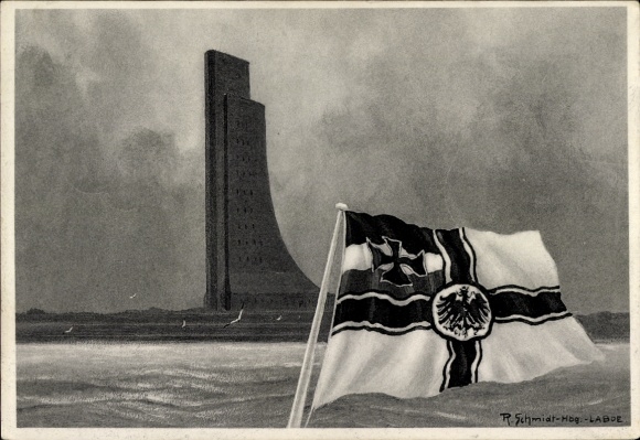 Artist Postcard Schmidt, R., Baltic Sea resort Laboe, Marine Memorial