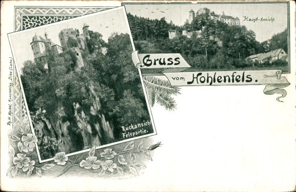 Chromo-Litho Mudershausen in Rhineland Palatinate, Hohlenfels Castle