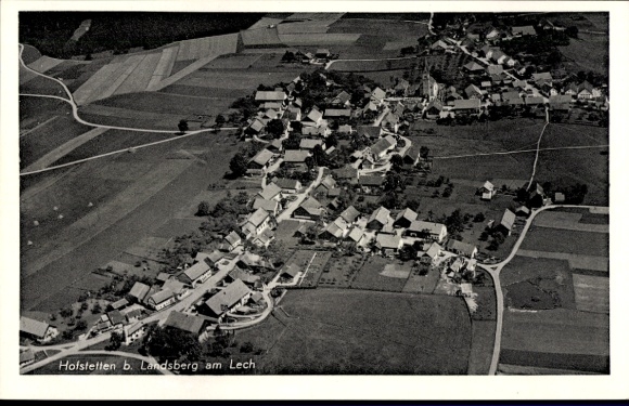 Postcard Hofstetten in Upper Bavaria, aerial photograph