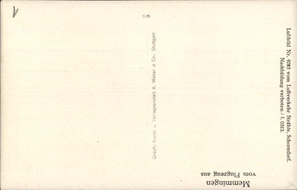 Postcard Memmingen in Swabia, aerial photograph