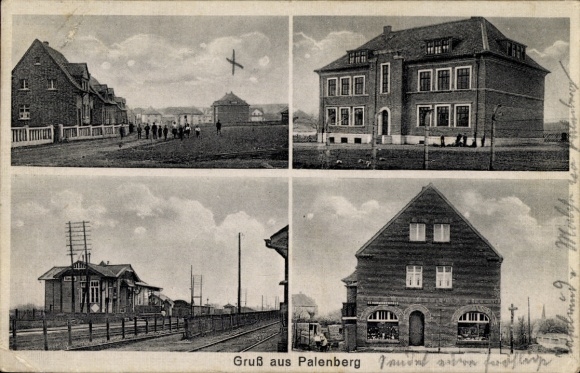 Ak Palenberg Nordrhein Westfalen, Teilansichten, Kaufhaus Heinrich Ebel, Korb- u. Rohrmöbel, Bahnhof