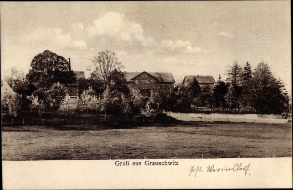 Postcard Grauschwitz Mügeln in northern Saxony, view of the village