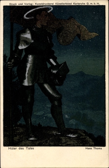 Artist Chromo-Litho Thoma, Hans, Guardian of the Valley, Knight, Halo