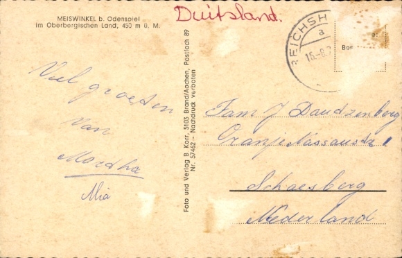 Postcard Meiswinkel Reichshof in the Oberbergischer Kreis, view of Meiswinkel with half-timbered houses, dah...