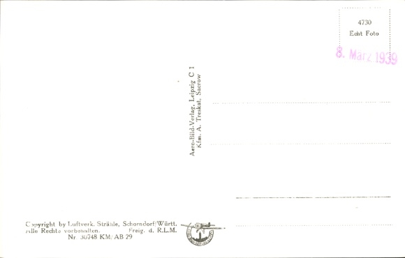 Postcard Sacrow Potsdam, Heilandskirche, aerial photograph