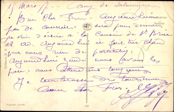 Postcard Saloniki Thessaloniki Greece, French and Vietnamese Soldiers