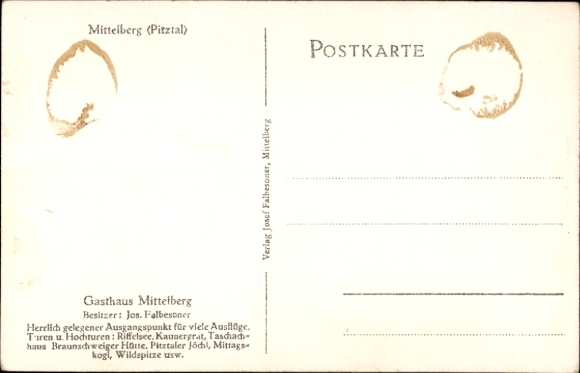 Postcard Mittelberg Vorarlberg, guesthouse