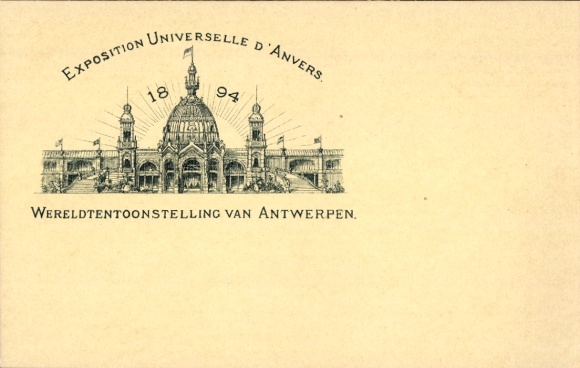 Precursor Postcard Antwerp Anvers Flanders, World Exhibition 1894