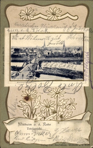 Embossed Passepartout PC Mülheim an der Ruhr, general view, bridge