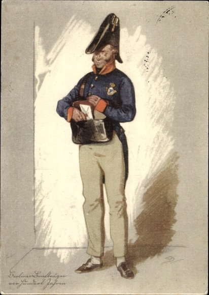 Postal stationery PC Berliner postman around 1827, post office C2