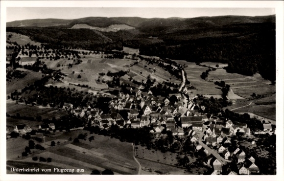 Postcard Unterheinriet Untergruppenbach in Württemberg, aerial photograph