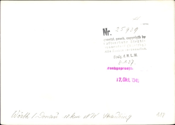 Postcard Wörth an der Donau Upper Palatinate Bavaria, The picture shows an aerial photograph of Worth an der Donau...