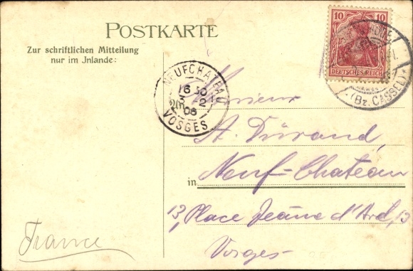 Postcard Spangenberg in Hesse, castle, castle courtyard, weapons range, panorama