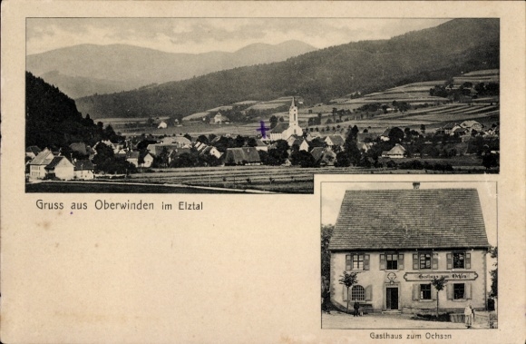 KP Oberwinden Winden w Schwarzwaldzie Elztal, widok ogólny, Gasthof zum Ochsen