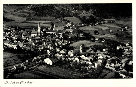 Ak Dietfurt an der Altmühl Oberpfalz, Fliegeraufnahme