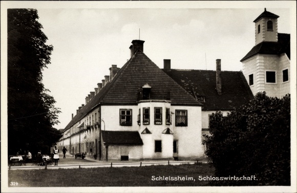 Ak Oberschleißheim Oberbayern, Schlosswirtschaft