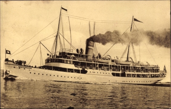 Postcard luxury steamer Germany, Swinemünder steamshipfahrts AG, economy Otto Maak
