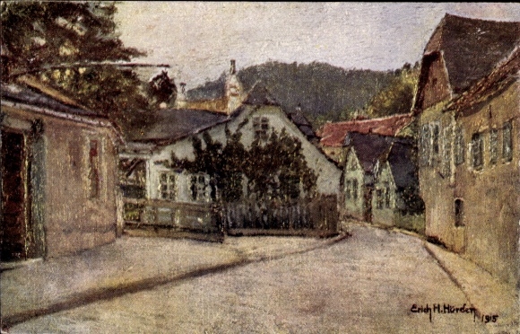 Artist Postcard Erich Hlavacek Hurdles, In the winegrowing region, Austria