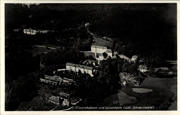 Postcard Kandern in the Black Forest Baden, aerial photograph, Friedrichs- and Luisenheim