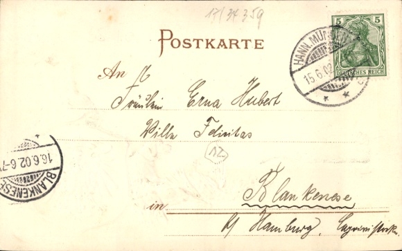 Embossed passepartout coat of arms Postcard Hann. Münden in Lower Saxony, Castle