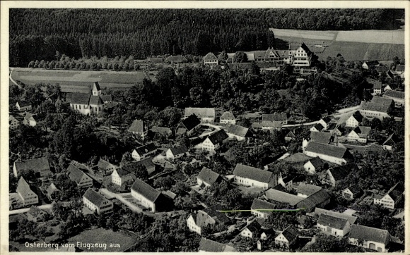 Postcard Osterberg in Swabia, aerial photograph