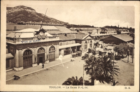 Postcard Toulon Var, train station