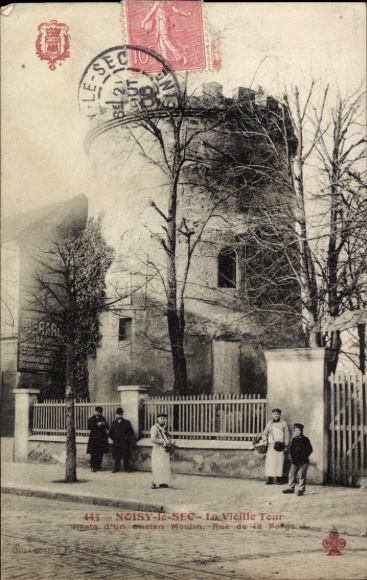 Ak Noisy le Sec Seine Saint Denis, La Vieille Tour, Moulin, Rue de la Forge