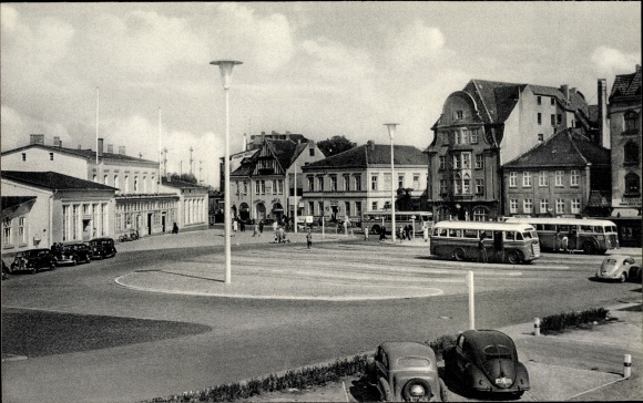 PC Neumünster in Schleswig Holstein, lot at the train station