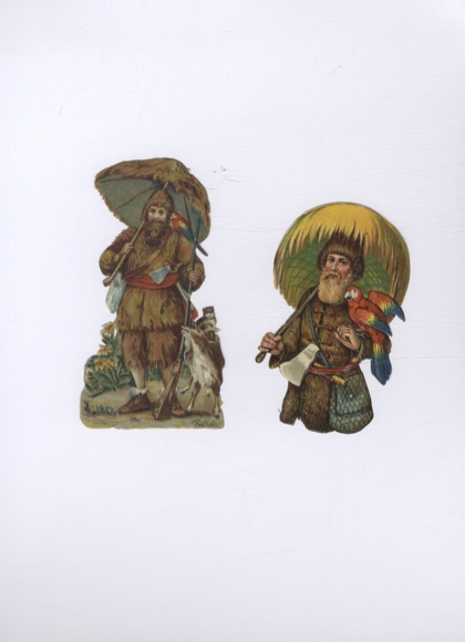 2 Robinson Crusoe-wafels, ca. 12 x 6 cm en 10 x 6 cm