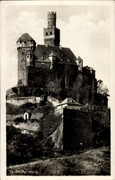 Postcard Braubach am Rhein, Marksburg