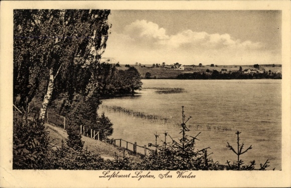 Ak Lychen in der Uckermark, Luftkurort  Am Wurbee, Landschaftsaufnahme mit Wasser und Bäumen