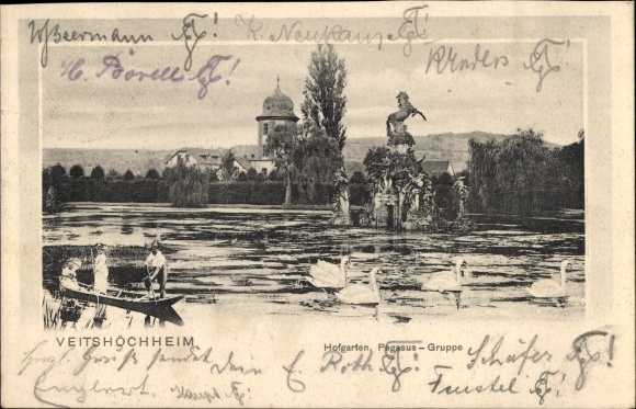 KP Veitshöchheim w Dolnej Frankonii, Hofgarten, grupa Pegasus, łabędzie