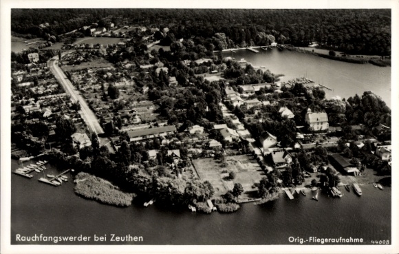 Ak Berlin Köpenick Schmöckwitz Rauchfangswerder, luchtfoto, Gaststätte zur Linde