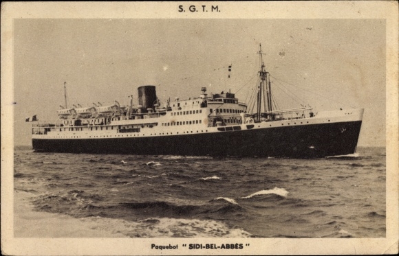 Postcard steamship, Paquebot Sidi Bel Abbes, SGTM