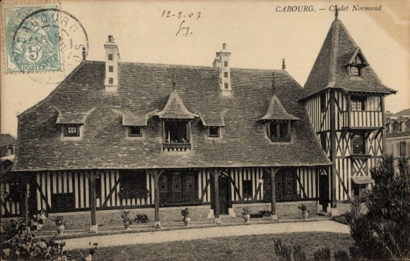 Postcard Cabourg Calvados, Chalet Normand