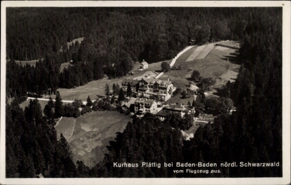 Postcard Bühlertal in the Black Forest, Kurhaus Plättig, aerial photograph